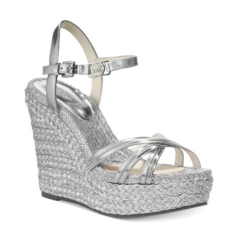 michael kors silver metallic sandals|michael kors sandals for woman.